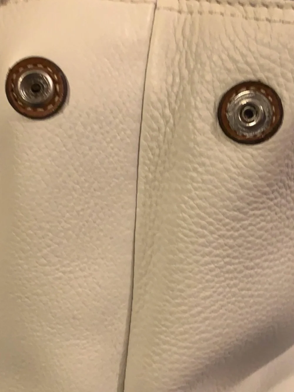 Coach White Leather Tote with Tan Trim and Matching Wallet
